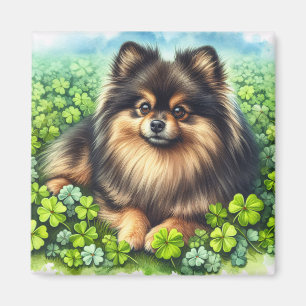 Spitz Aquarell  Kleeblatt Magnet