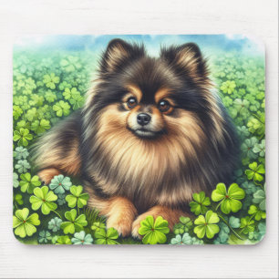 Spitz Aquarell  Kleeblatt Mousepad