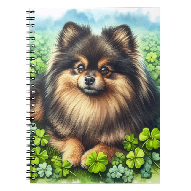 Spitz Aquarell  Kleeblatt Notizblock (Vorderseite)