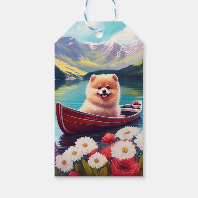 Spitz auf dem Paddle: Ein Landschaftliches Abenteu Geschenkanhänger (Rückseite)