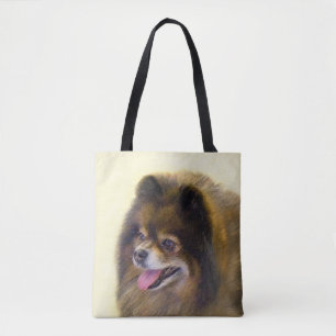 Spitz Black and Tan Malerei Original Hunde Kunst
