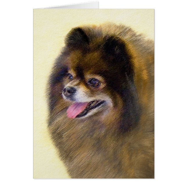 Spitz Black and Tan Malerei Original Hunde Kunst (Vorne)