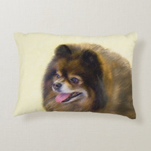 Spitz Black and Tan Malerei Original Hunde Kunst Dekokissen