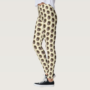 Spitz Black and Tan Malerei Original Hunde Kunst Leggings