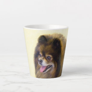 Spitz Black and Tan Malerei Original Hunde Kunst Milchtasse