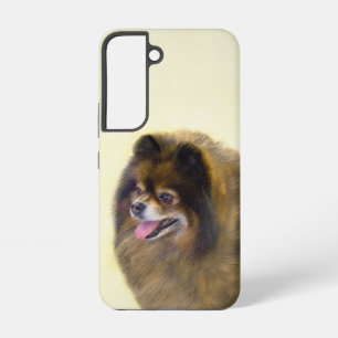 Spitz Black and Tan Malerei Original Hunde Kunst Samsung Galaxy Hülle