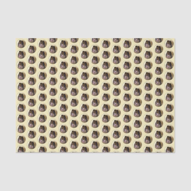 Spitz Black and Tan Malerei Original Hunde Kunst Seidenpapier (Vorderseite)