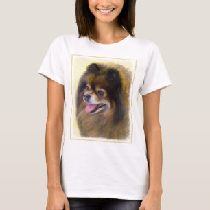 Spitz Black and Tan Malerei Original Hunde Kunst T-Shirt