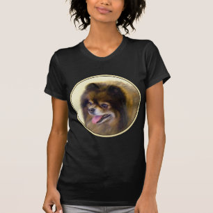 Spitz Black and Tan Malerei Original Hunde Kunst T-Shirt