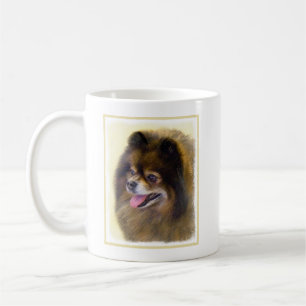 Spitz Black and Tan Malerei Original Hunde Kunst Tasse