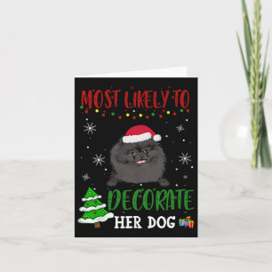 Spitz Black Dog Weihnachten am wahrscheinlichsten Karte