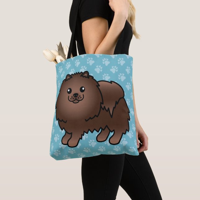 Spitz-Cartoon-Hund in brauner Farbe (Von Nahem)