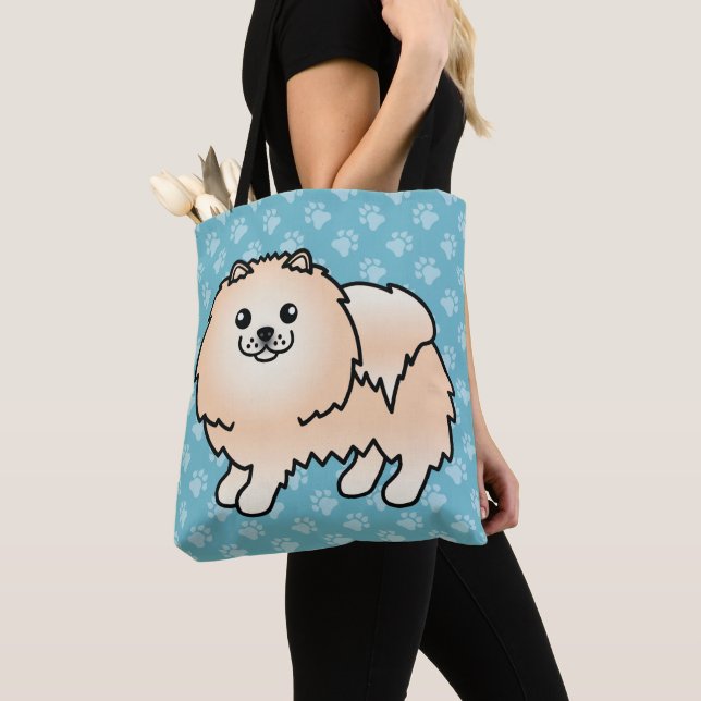 Spitz-Cartoon-Hund in Cremfarbcoat (Von Nahem)