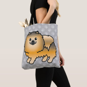 Spitz Cartoon Hund in Orangefarbenem Segeltuch