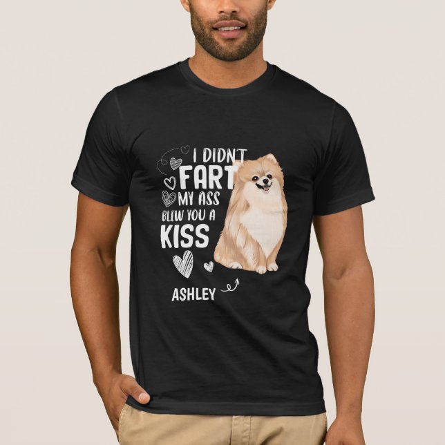 Spitz Didnt Furz Kiss Dog T-Shirt (Vorderseite)