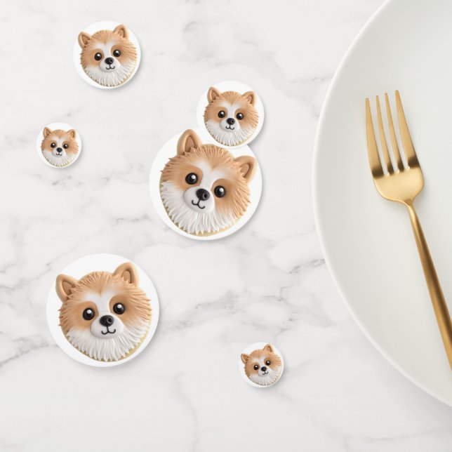 Spitz Dog 3D Inspiriert Konfetti (Gruppe)