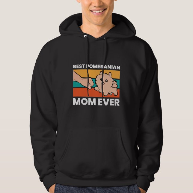 Spitz Dog Besitzer Bester Spitz Mama je Hoodie (Vorderseite)
