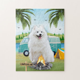 Spitz Dog Camping Puzzle