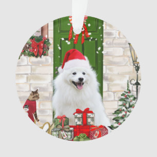Spitz Dog Christmas Ornament