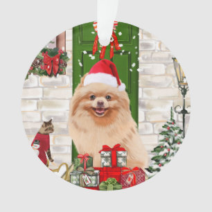 Spitz Dog Christmas Ornament