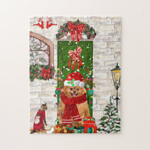 Spitz Dog Christmas Puzzle
