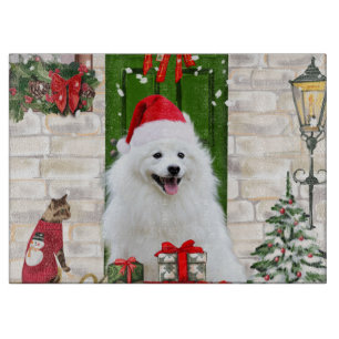 Spitz Dog Christmas Schneidebrett