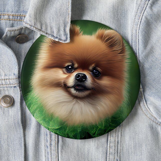 Spitz Dog in St. Patrick's Day Dress Button (Beispiel)