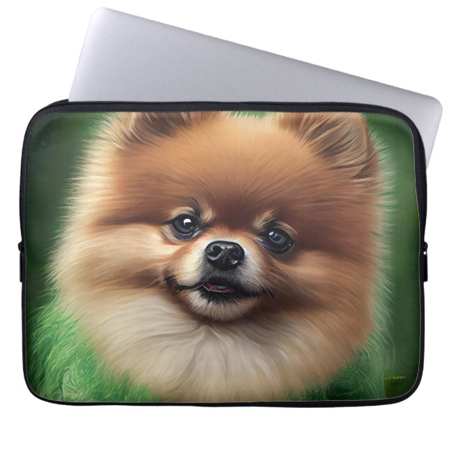 Spitz Dog in St. Patrick's Day Dress Laptopschutzhülle (Vorderseite)