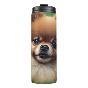 Spitz Dog in St. Patrick's Day Dress Thermosbecher