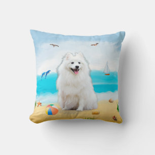 spitz Dog on Beach Kissen