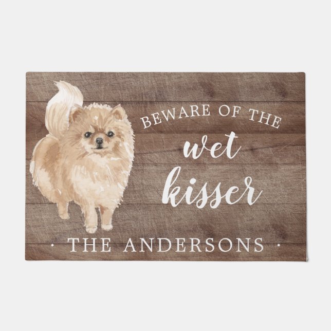 Spitz Dog Personalisiert Dog Mat Fußmatte (Vorderseite)