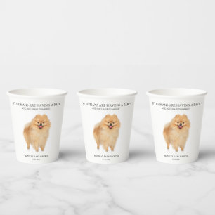 Spitz Dog Puppy Baby Dusche Minimalistisch Pappbecher