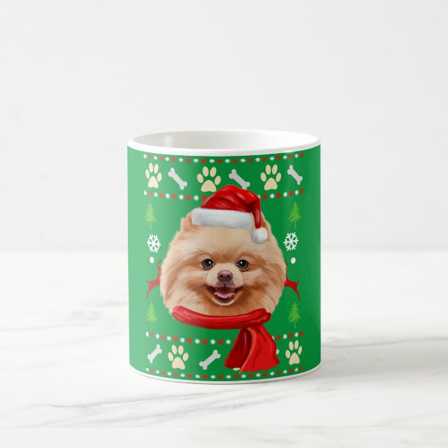Spitz Dog Ugly Weihnachten Kaffeetasse (Mittel)