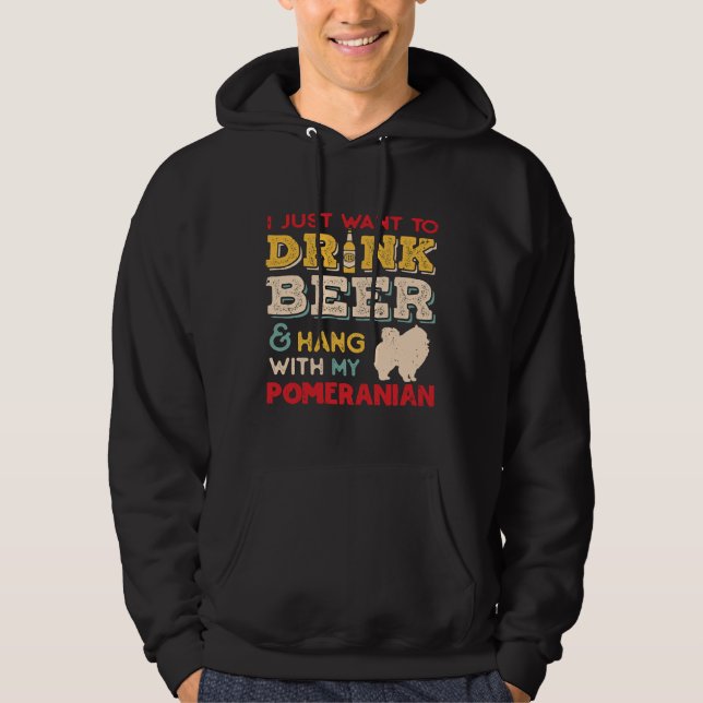 Spitz Dog Vater Beer Lover Hoodie (Vorderseite)