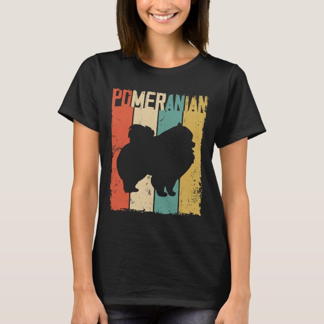 Spitz Dog Vintag Retro T-Shirt (Vorderseite)