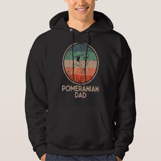 Spitz Dog Vintag Spitz Vater Hoodie (Vorderseite)