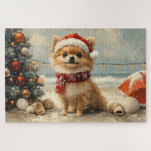 Spitz Dog Vintager Strand Puzzle