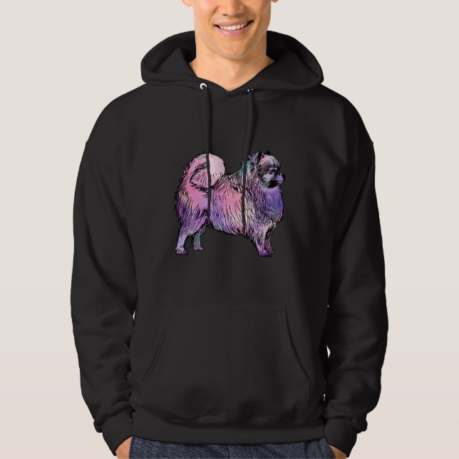 Spitz Dog Watercolor 43 Hoodie (Vorderseite)