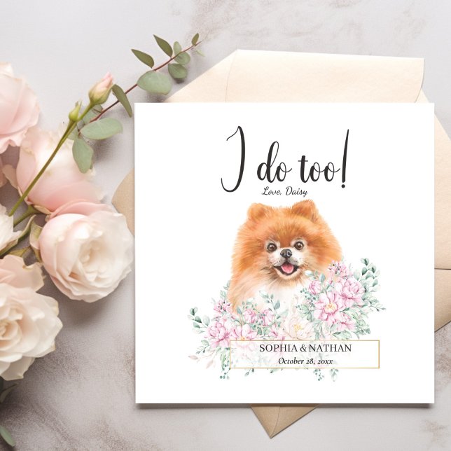 Spitz Dog Wedding Cocktail Napkins Serviette (Von Creator hochgeladen)