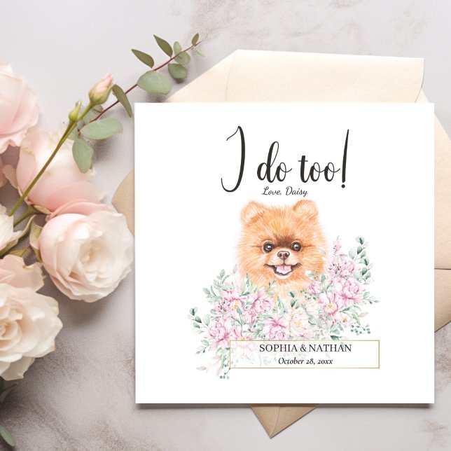 Spitz Dog Wedding Cocktail Napkins Serviette (Von Creator hochgeladen)
