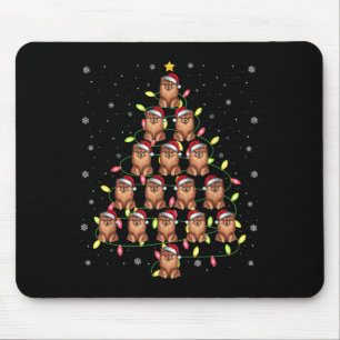 Spitz Dog Weihnachtsbaum Lichter Ugly Sw Mousepad