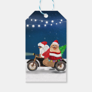 Spitz Dog Weihnachtsmann Geschenkanhänger