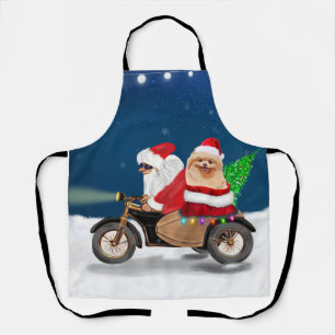 Spitz Dog Weihnachtsmann Schürze