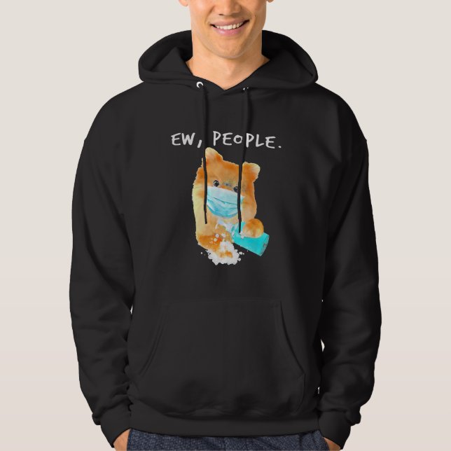 Spitz Ew Menschen tragen eine Gesichtsmaske Hoodie (Vorderseite)