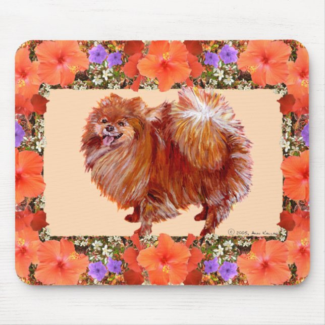 Spitz Floral Mousepad (Vorne)