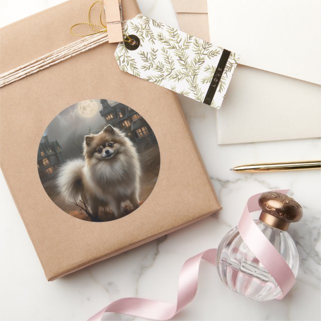 Spitz Halloween Beängstigend Runder Aufkleber (Schenken)