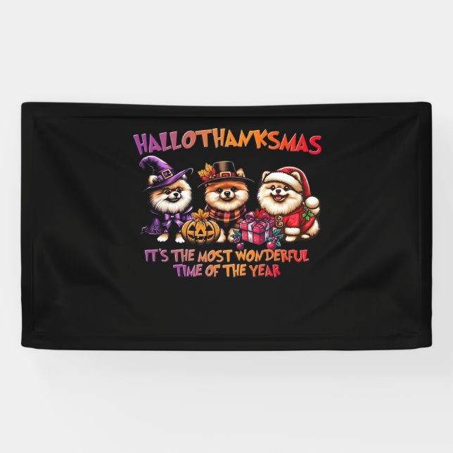 Spitz Halloween Erntedank Weihnachtsklasse Banner (Horizontal)