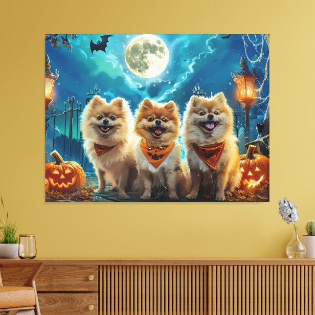 Spitz Halloween Spooky Leinwanddruck (Insitu (Wohnzimmer))
