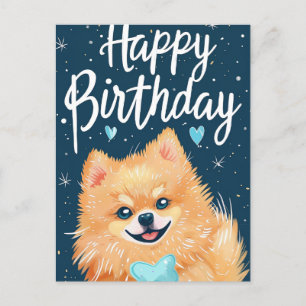 Spitz Happy Birthday Postkarte