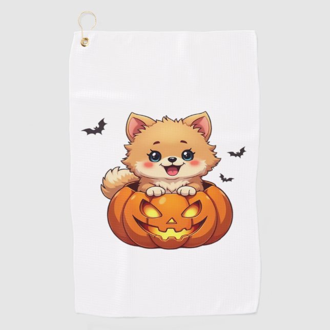 Spitz Happy Halloween Kürbis Classic T-S Golfhandtuch (Vorderseite)